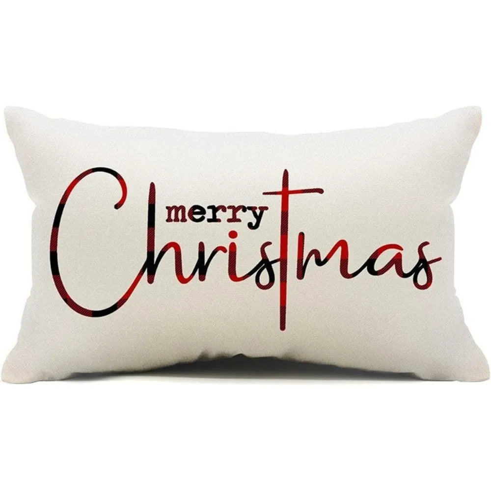 Christmas Throw Pillow Cover 12x20" Rectangular Holiday Décor