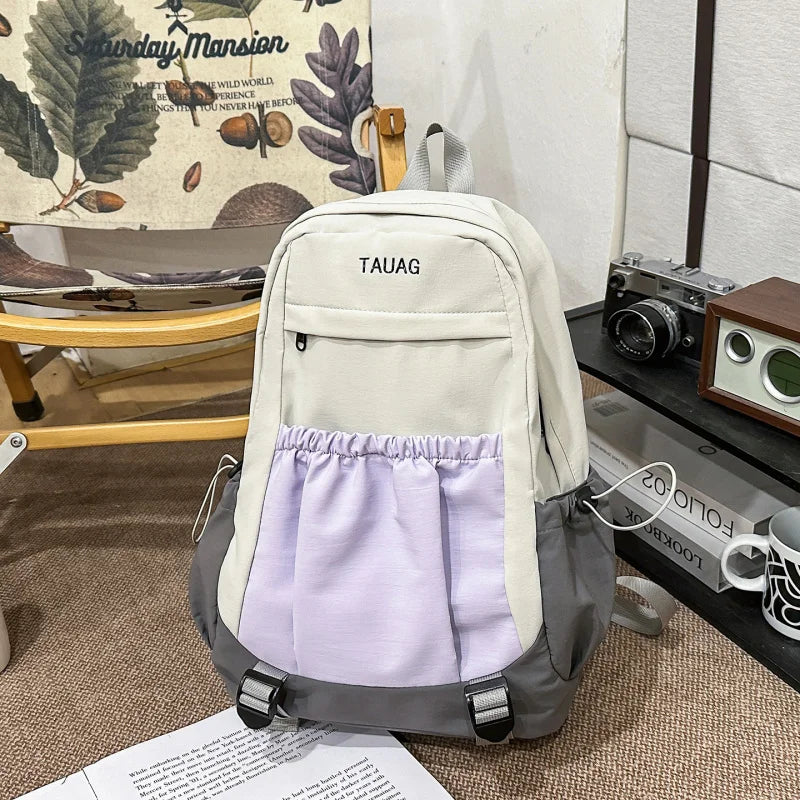 Nixie Color-Block Nylon Backpack | Travel & College Bag Nylon Backpack Nixie