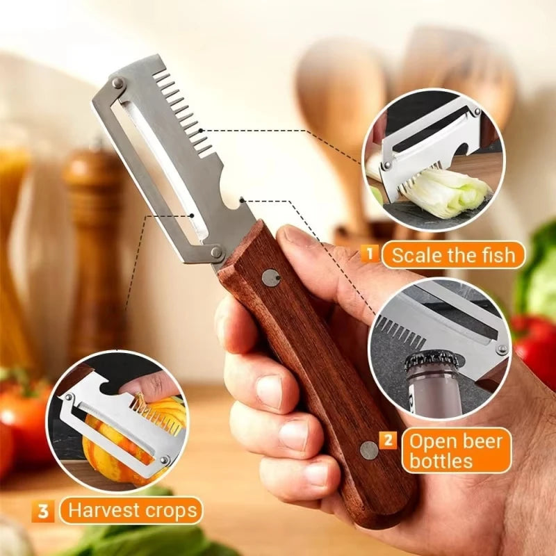 3-in-1 Stainless Steel Vegetable & Fruit Peeler with Handle Vegetable Peeler Nixie