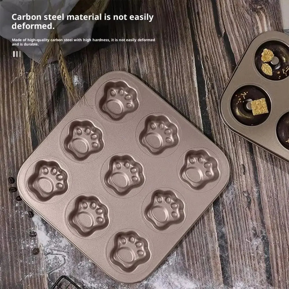 Cat Paw Non-Stick Cake Mold – 6/12 Cavity Carbon Steel Baking Tray Cake Baking Mold Nixie
