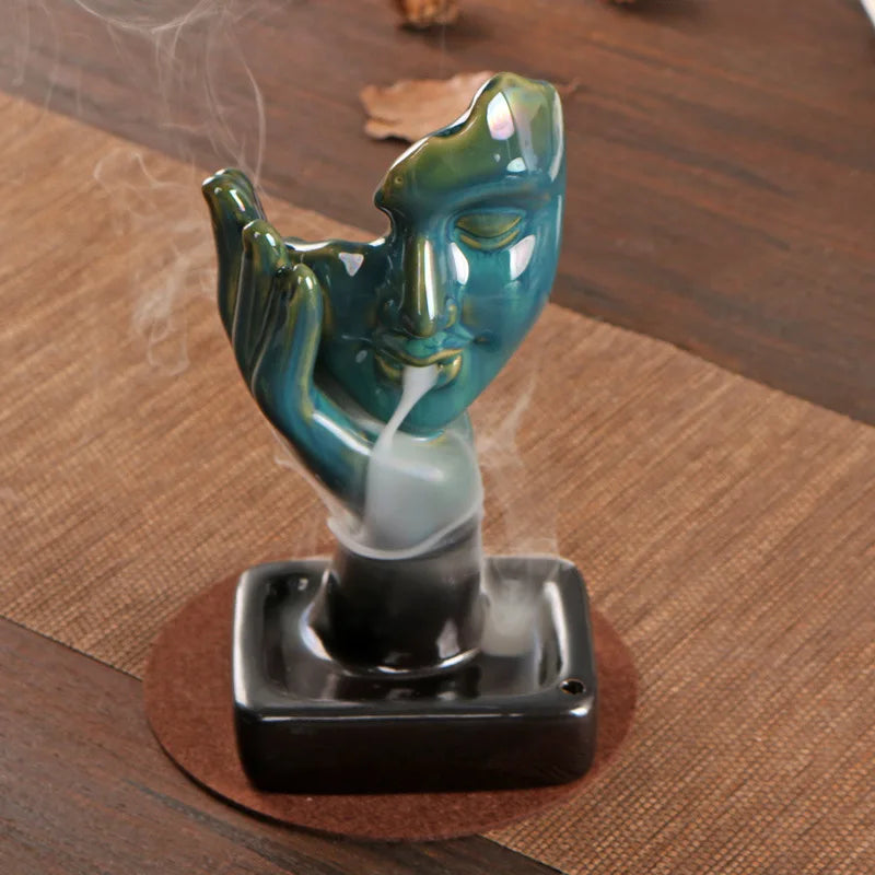 Ceramic Backflow Incense Burner – Sandalwood Stick Holder Incense Burner Nixie
