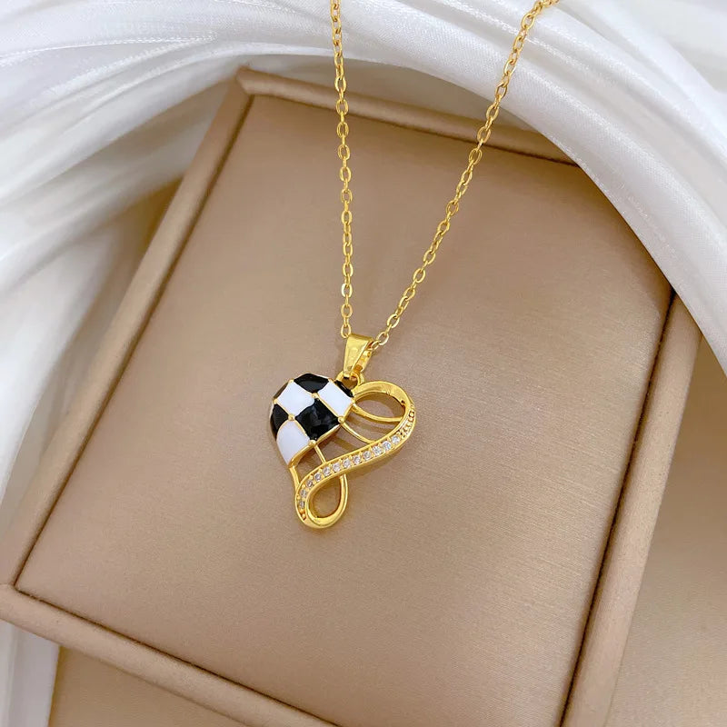 Gold Heart Pendant Choker Necklace – Stainless Steel for Women Heart Pendant Necklace Nixie