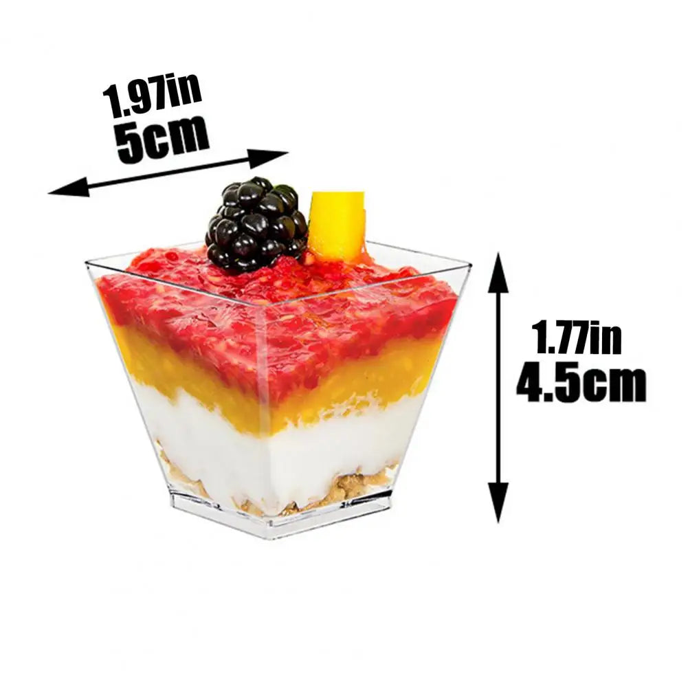 10pc Clear Disposable Plastic Mousse & Dessert Cups BPA-Free Disposable Dessert Cups Nixie