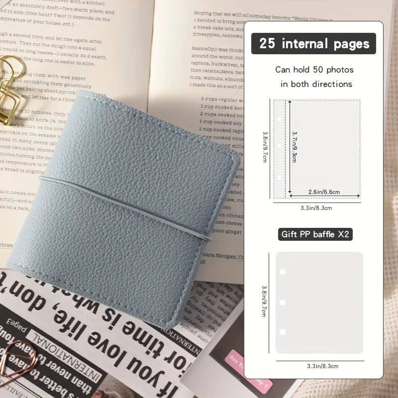 Mini Soft Leather Pocket Photo Album – 50 Pages | Nixie Pocket Photo Album Nixie Blue