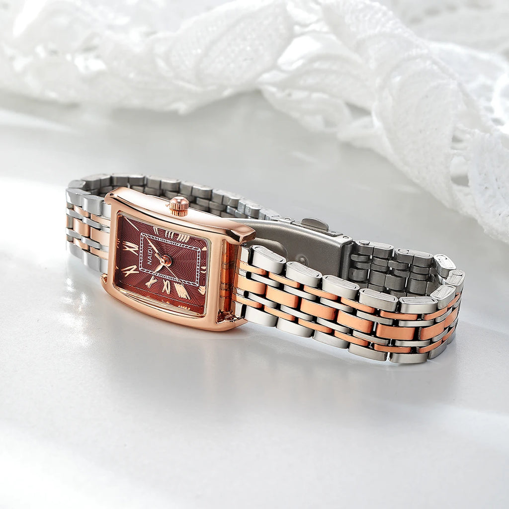 Naidu Red Casual Fashion Quartz Watch – Roman Numeral Dial