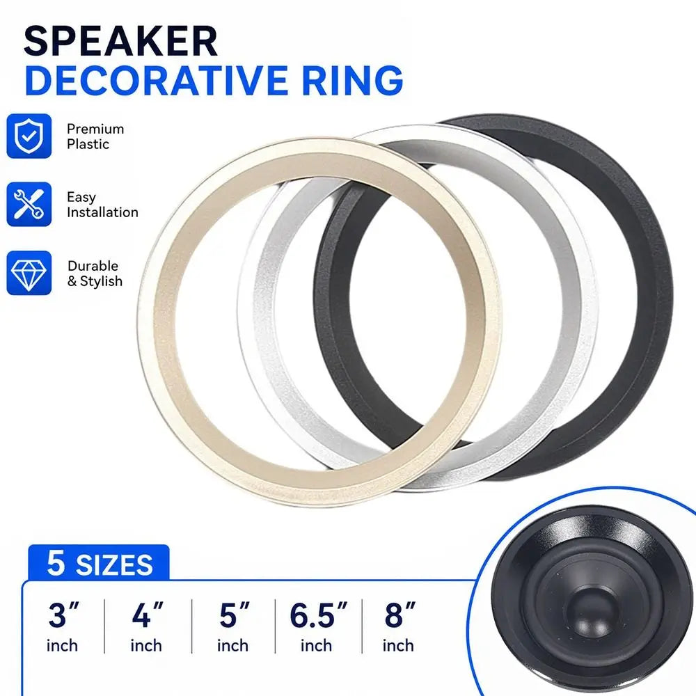 Speaker Trim Ring Bezel 3–8 Inch | Black Silver Gold ABS