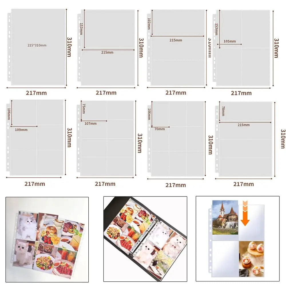 A4 Acid-Free PP Binder Sleeves – Multi-Pocket Photo Card Storage Binder Sleeve Sheets Nixie