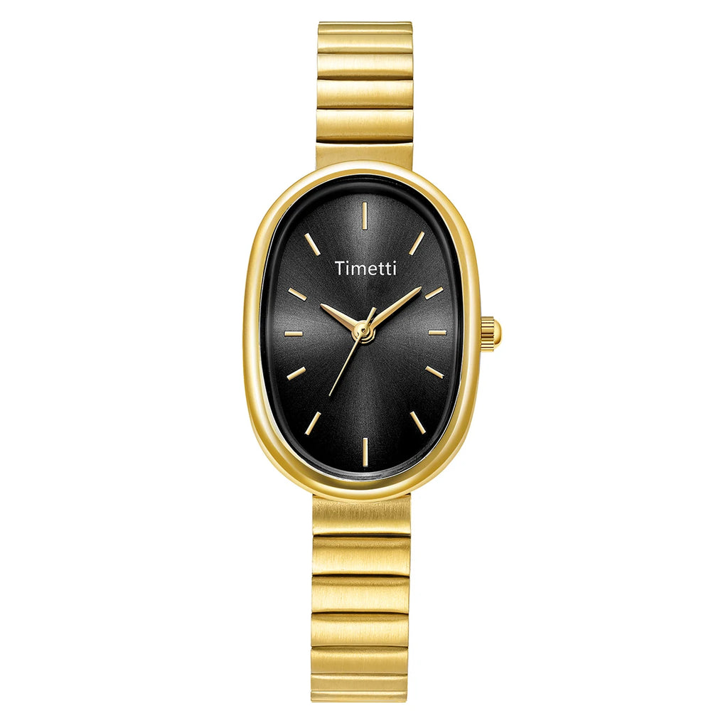 Timetti Women's Roman Numeral Casual Quartz Watch | Alloy Women's Quartz Watch Nixie black