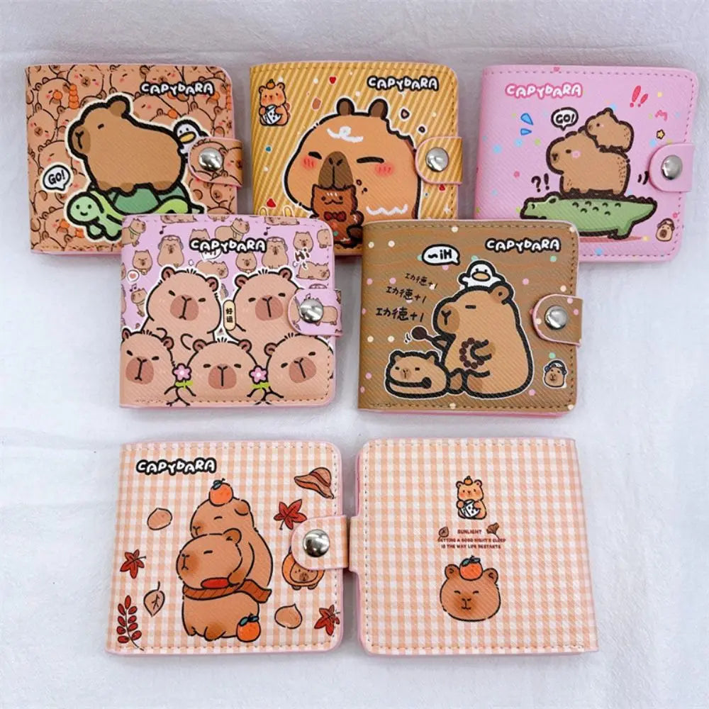 Cartoon Capybara Coin Purse – Cute PU Leather Mini Wallet