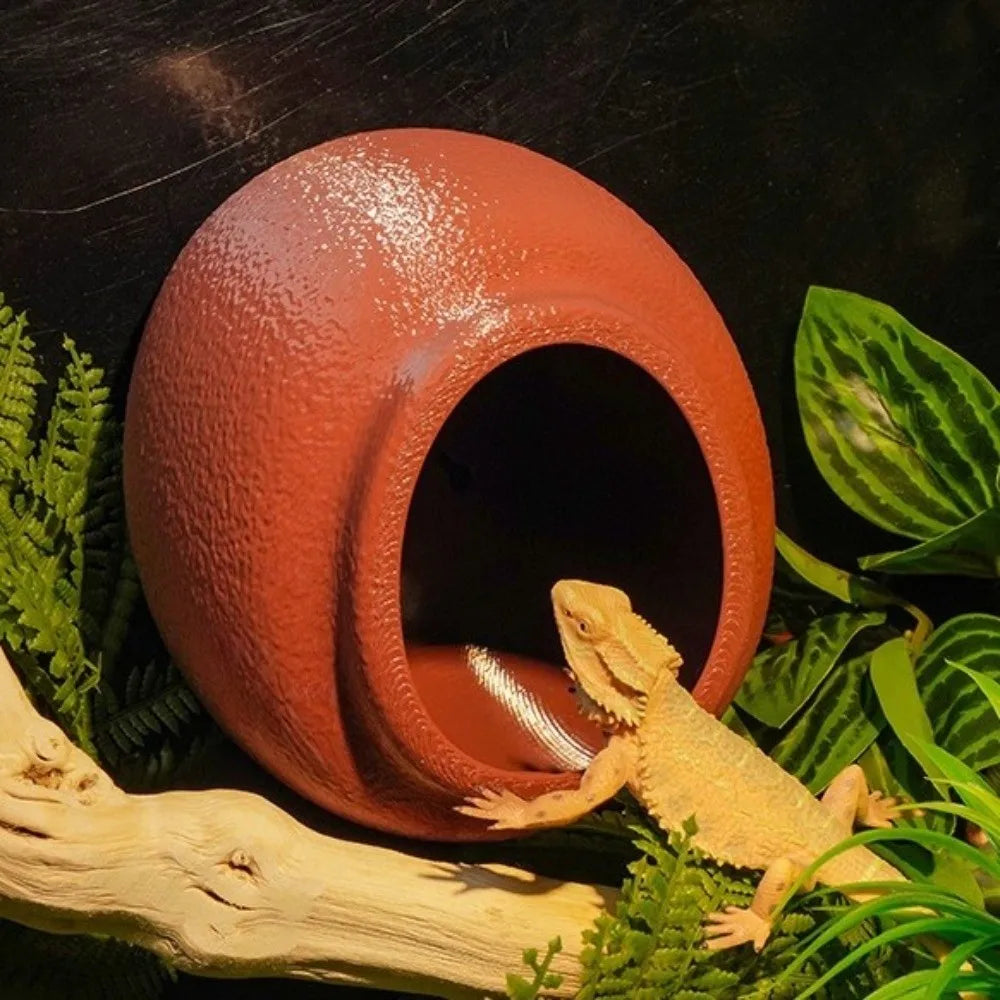 Wall-Mounted Reptile Hideout Cave with Suction Cup | Terrarium Reptile Hideout Cave Nixie