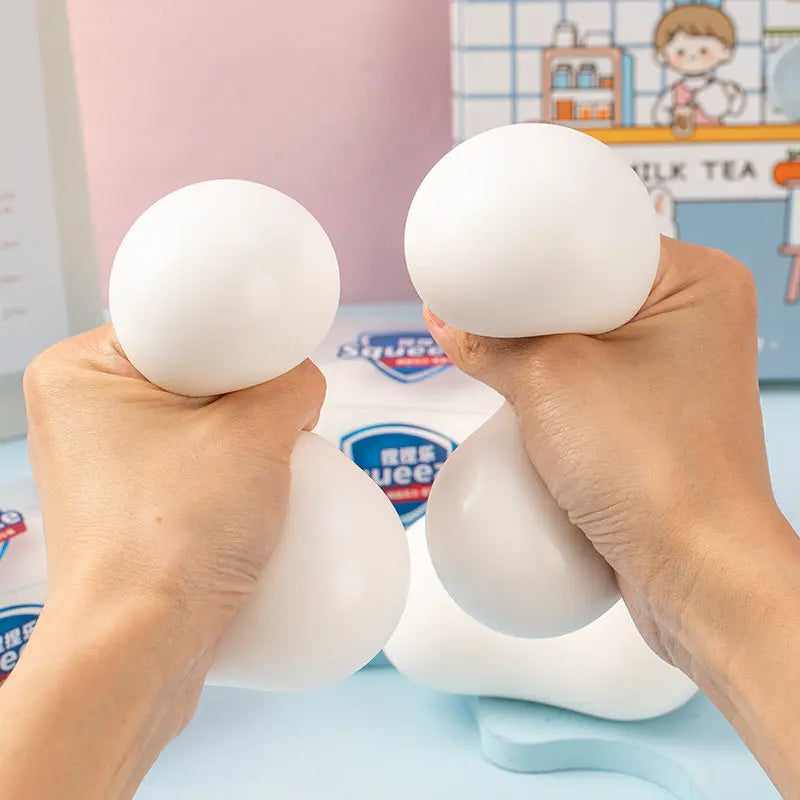 Squishy Cheese & Dumpling Fidget Squeeze Ball Toy – Slow Rise