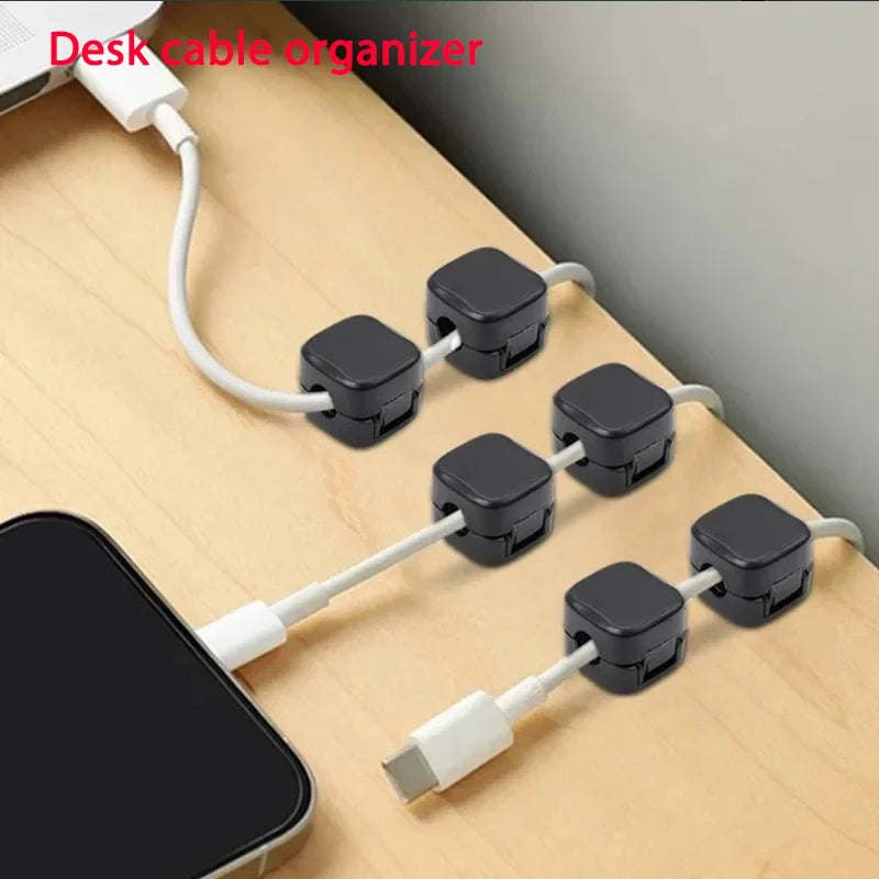 Magnetic Cable Clips Adhesive Cord Organizer 6-Pack