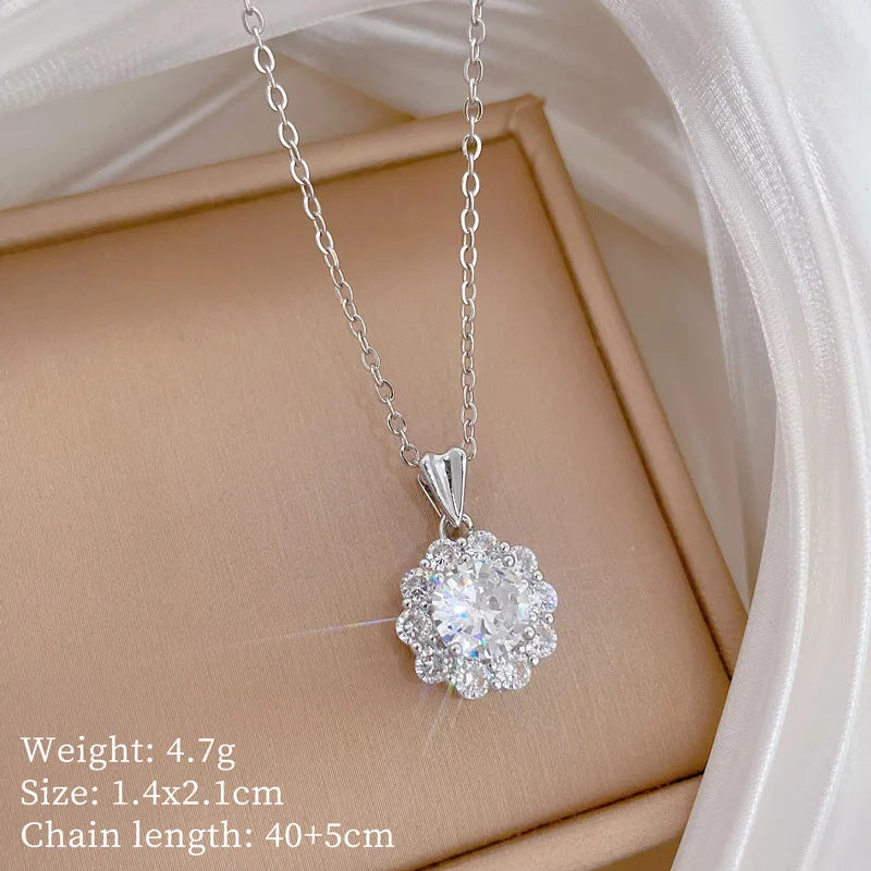 Women's Zircon Collarbone Chain Necklace – Gold & Silver Chain Necklace Nixie XL2606-052