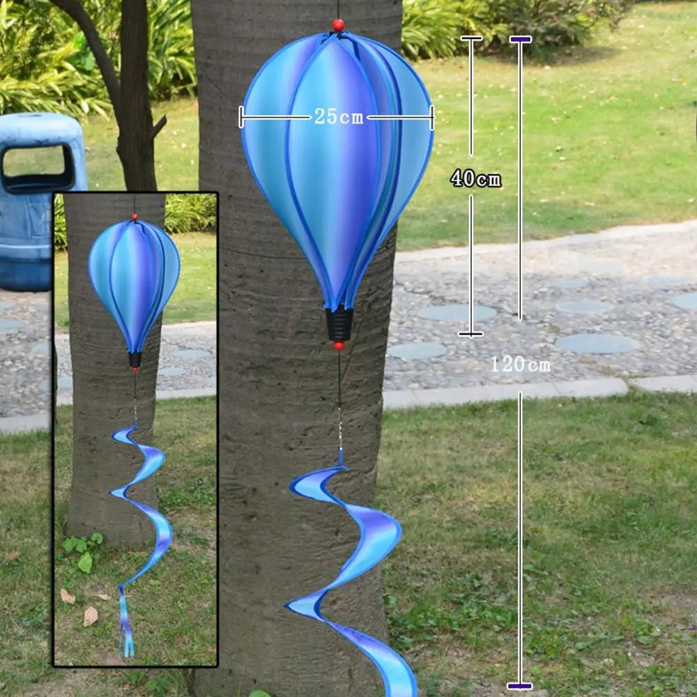 Giant Rainbow Hot Air Balloon Wind Spinner | Color-Changing PVC Garden Wind Spinner Nixie