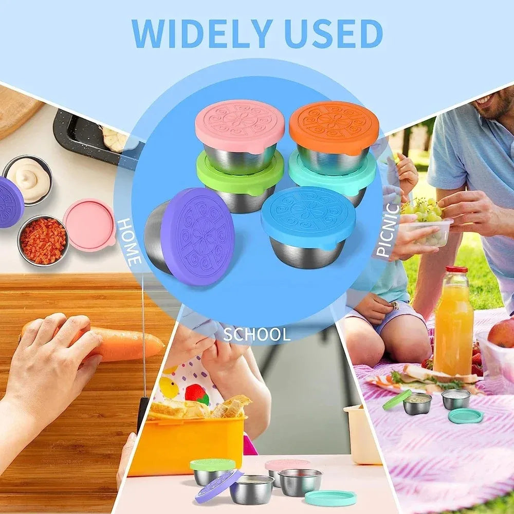 12pc 304 Stainless Steel Leakproof Food Containers & Dressing Cups Food Storage Containers Nixie