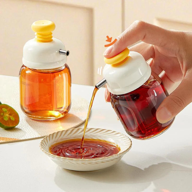 100ml Glass Press Oil Dispenser Bottle | Metered Seasoning Storage Oil Dispenser Bottle Nixie