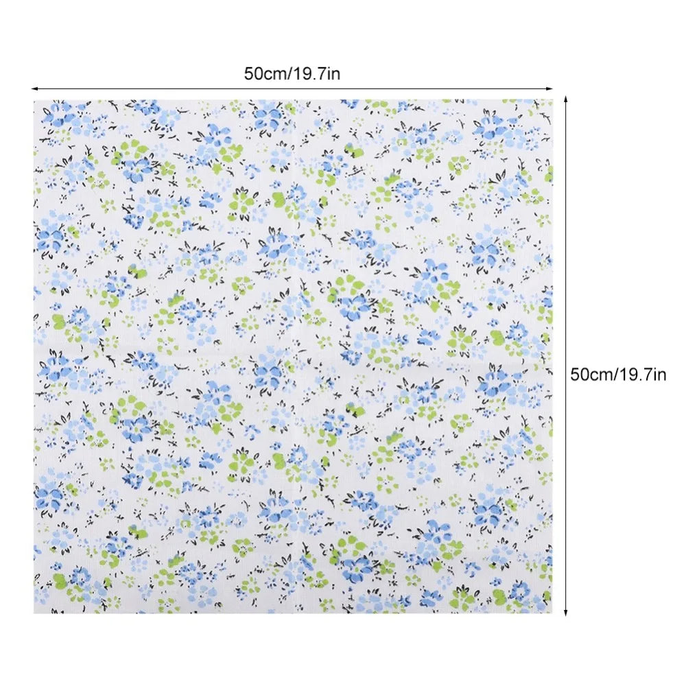7Pcs Blue Polka Dot Patchwork Fabric Bundle 50x50cm