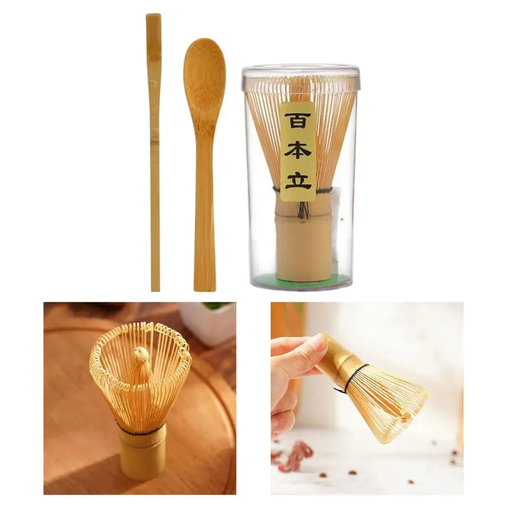 Matcha Whisk Set – Bamboo Chasen, Chashaku & Tea Spoon 3-Pc Matcha Tea Set Nixie