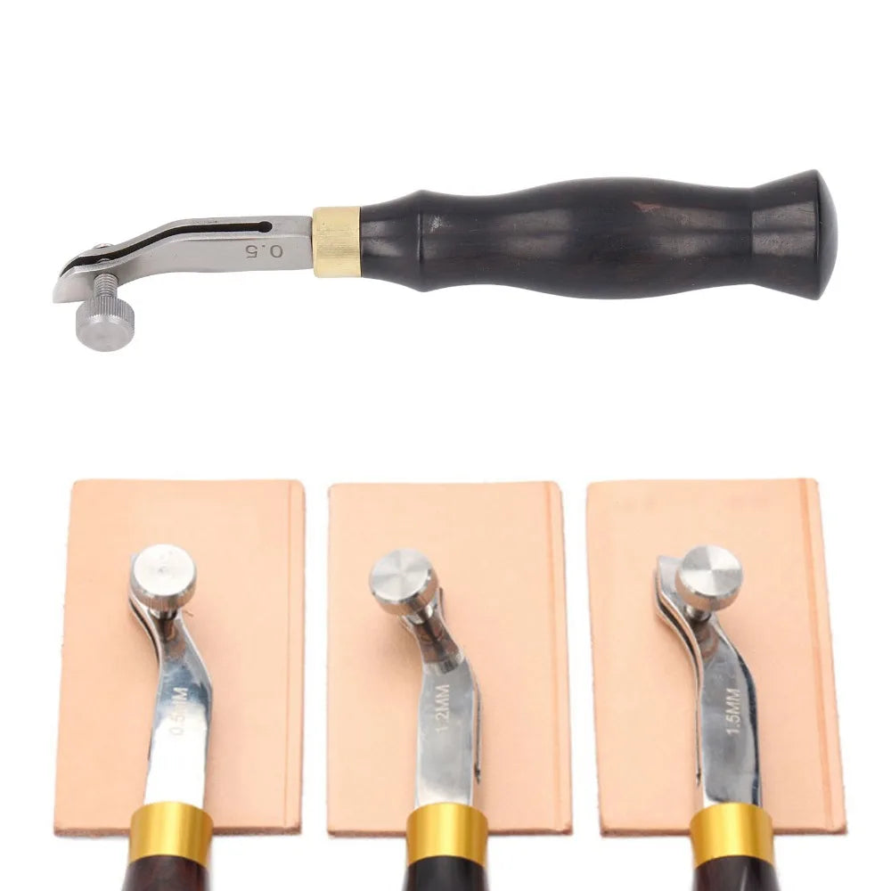 0.5mm Adjustable Leather Edge Beveler – Wood & Steel Trimmer Leather Crafting Tool Nixie