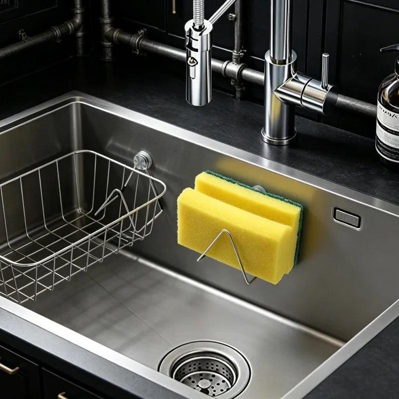 304 Stainless Steel Sponge Drain Rack – Magnetic Kitchen Shelf Kitchen Drain Rack Nixie