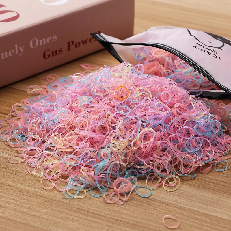 1000/2000pcs Kids Colourful Elastic Hair Ties & Ponytail Bands Kids Hair Ties Nixie 4 1000PCS