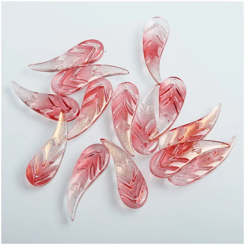20Pcs Red Crystal Petal Glass Beads for DIY Jewelry Making DIY Craft Beads Nixie