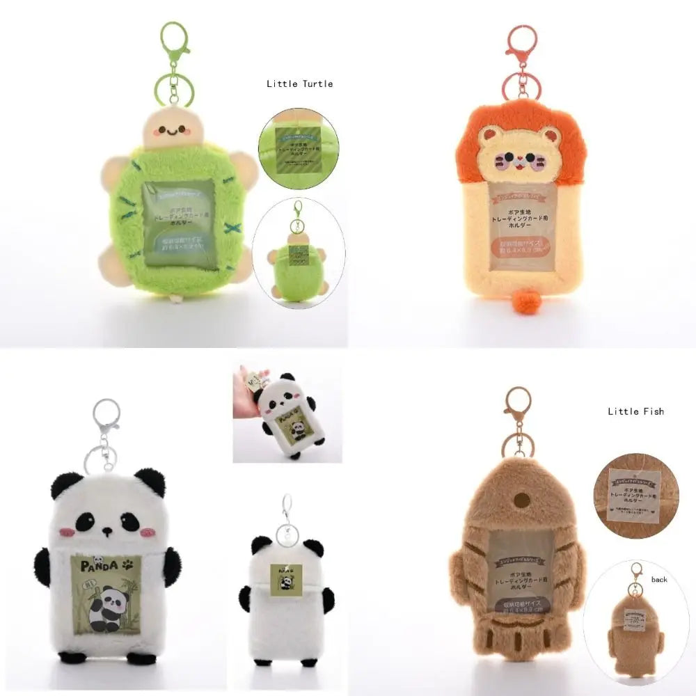 Cartoon Plush Photocard Holder with Keychain – Kpop Sleeve Photocard Holder Nixie
