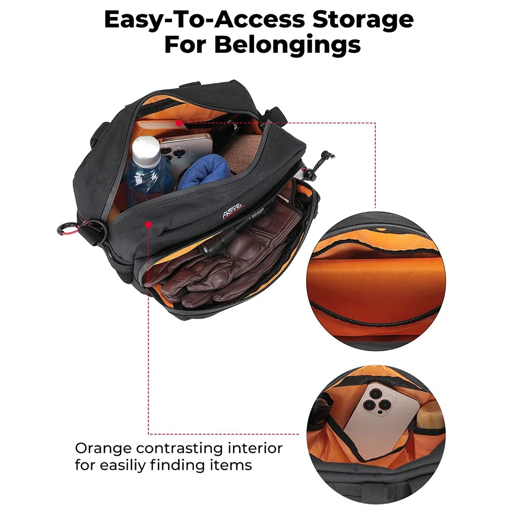 KEMITOUR Motorcycle Handlebar Bag – Sissy Bar Fork Pouch Motorcycle Handlebar Bag Nixie