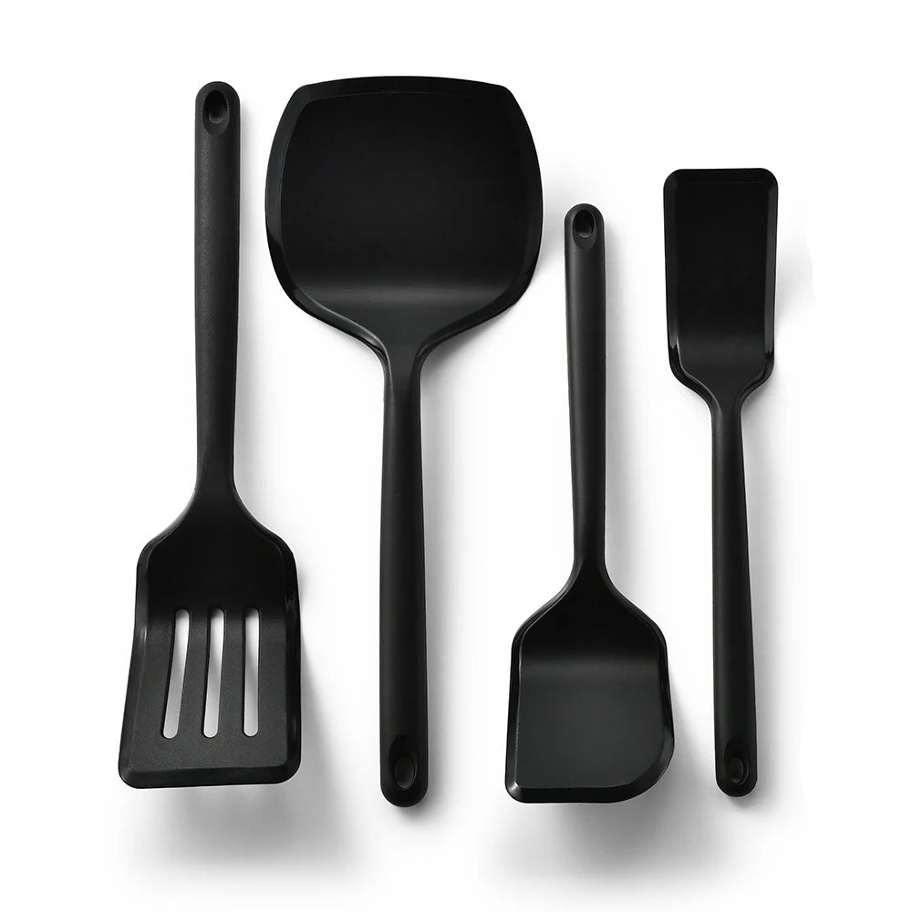 4-Piece Heat-Resistant Silicone Spatula Set – Non-Stick Silicone Spatula Set Nixie black