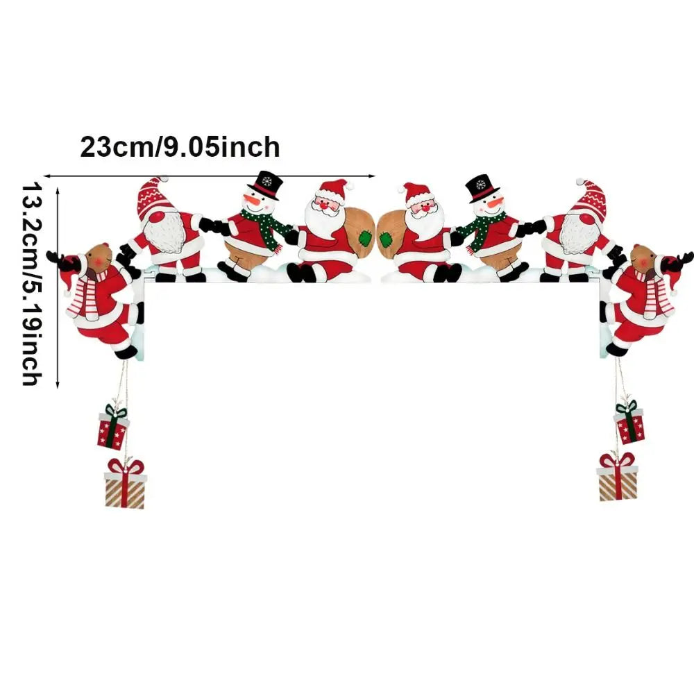 Santa Christmas Door Corner Decor Wooden Pendant Sign Christmas Door Decor Nixie