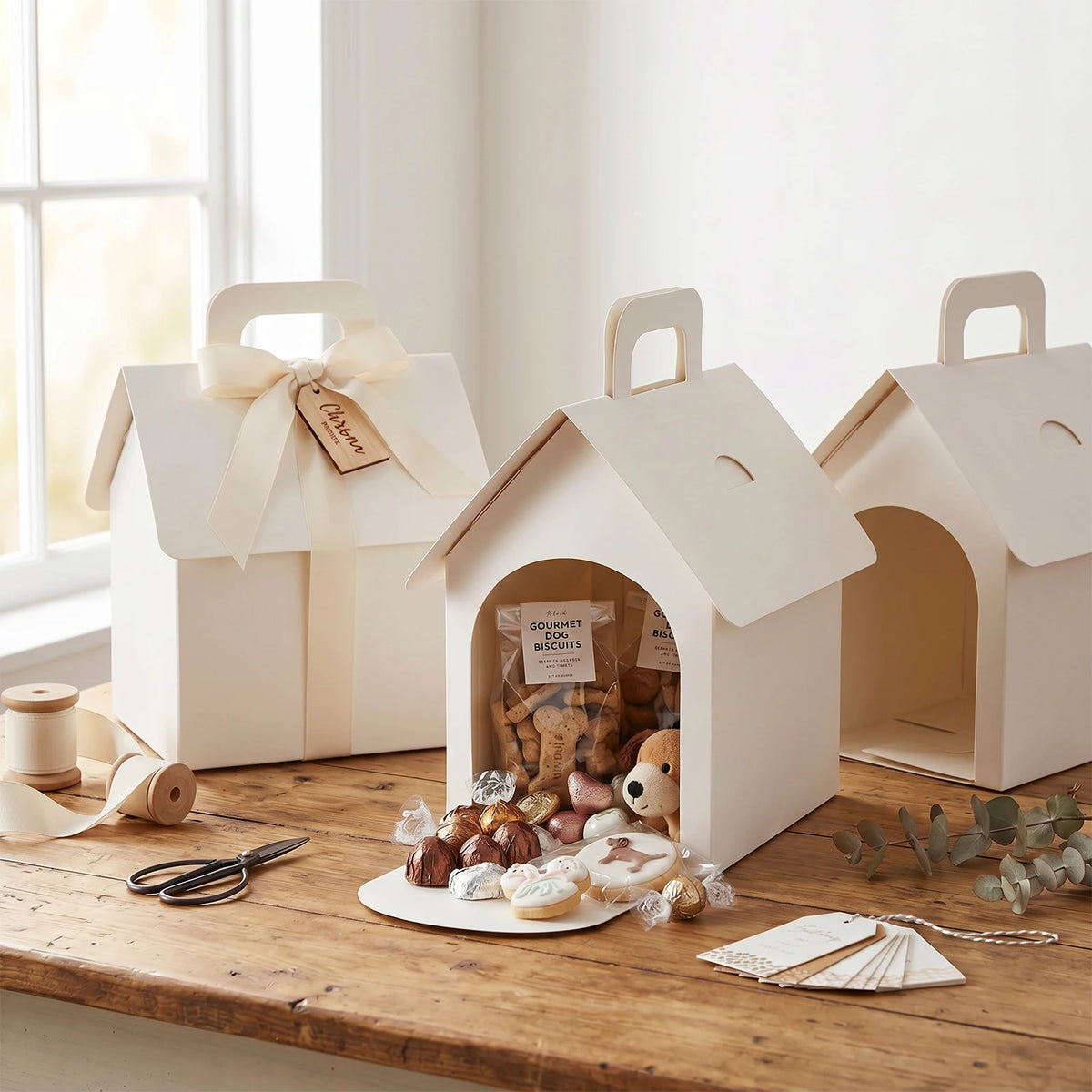 10Pcs Dog House Party Favor Boxes – DIY Foldable Gift Set Party Favor Boxes Nixie