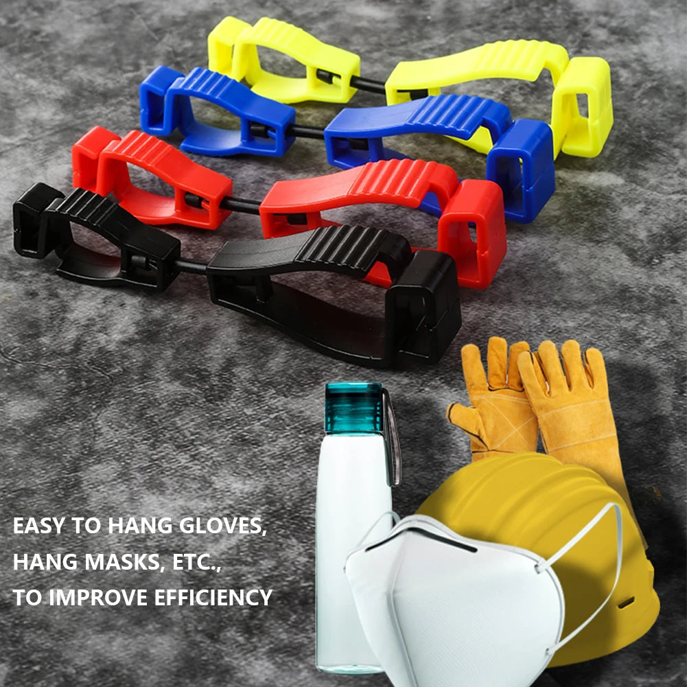 5-Pack Non-Slip Plastic Glove Clip Hangers for Work & Outdoors