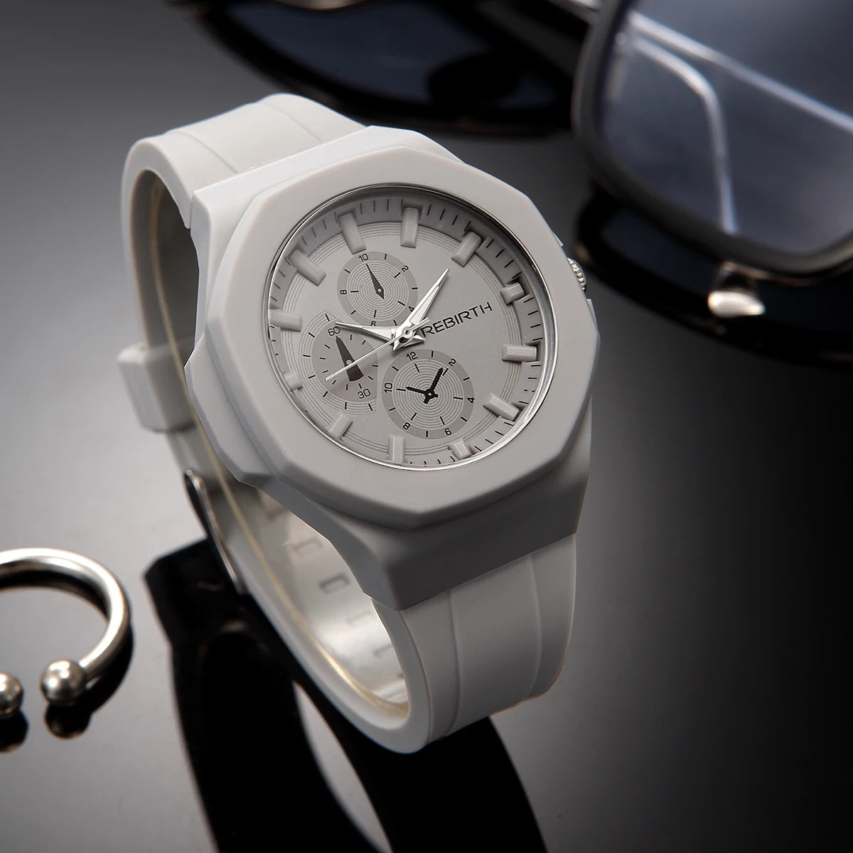 REBIRTH Unisex Silicone Quartz Watch – Minimalist Style