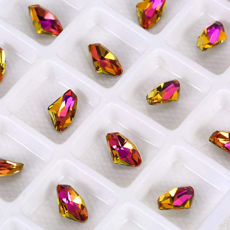 10Pcs 6x10mm Glass Crystal Nail Art Gems – Ax Shape Rhinestones Nail Art Gems Nixie