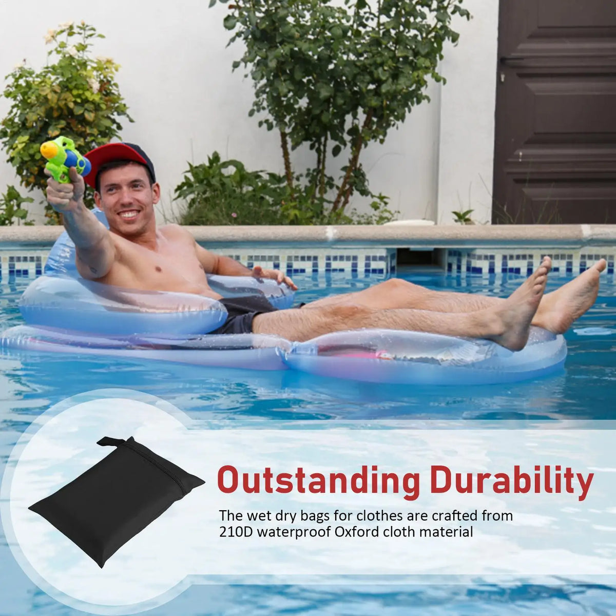 Waterproof Wet Dry Bag Oxford Cloth Zipper Pouch | Gym & Travel