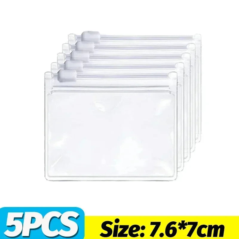 Mini Transparent PVC Storage Bags – Travel Jewelry & Pill Organizer Mini Storage Bags Nixie 5PCS