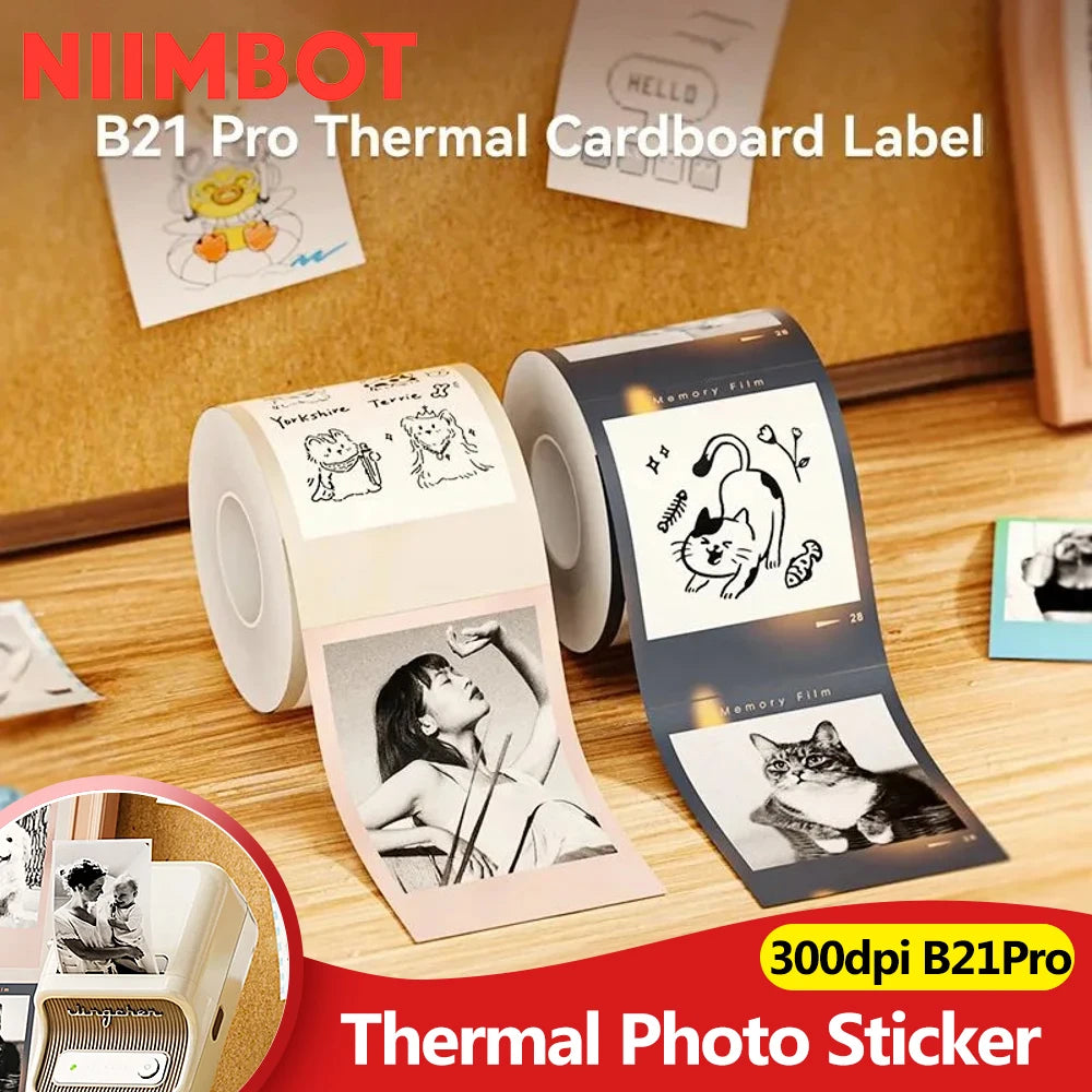 NiiMbot B21Pro Thermal Label Paper – Waterproof & Tear Resistant Thermal Label Paper Nixie