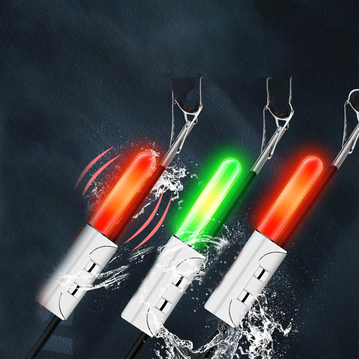 LED Fishing Rod Light Clip with Bite Bells & USB Rechargeable Fishing Bite Alarm Nixie