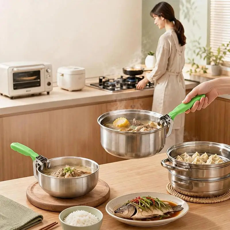 Stainless Steel Pot Lifter Gripper – Non-Slip Heat Safe Kitchen Tool Kitchen Pot Lifter Nixie