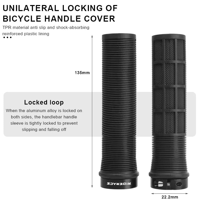 MTB Handlebar Grips Aluminum Lock-On Non-Slip Bike Grips 133mm Bicycle Handlebar Grips Nixie