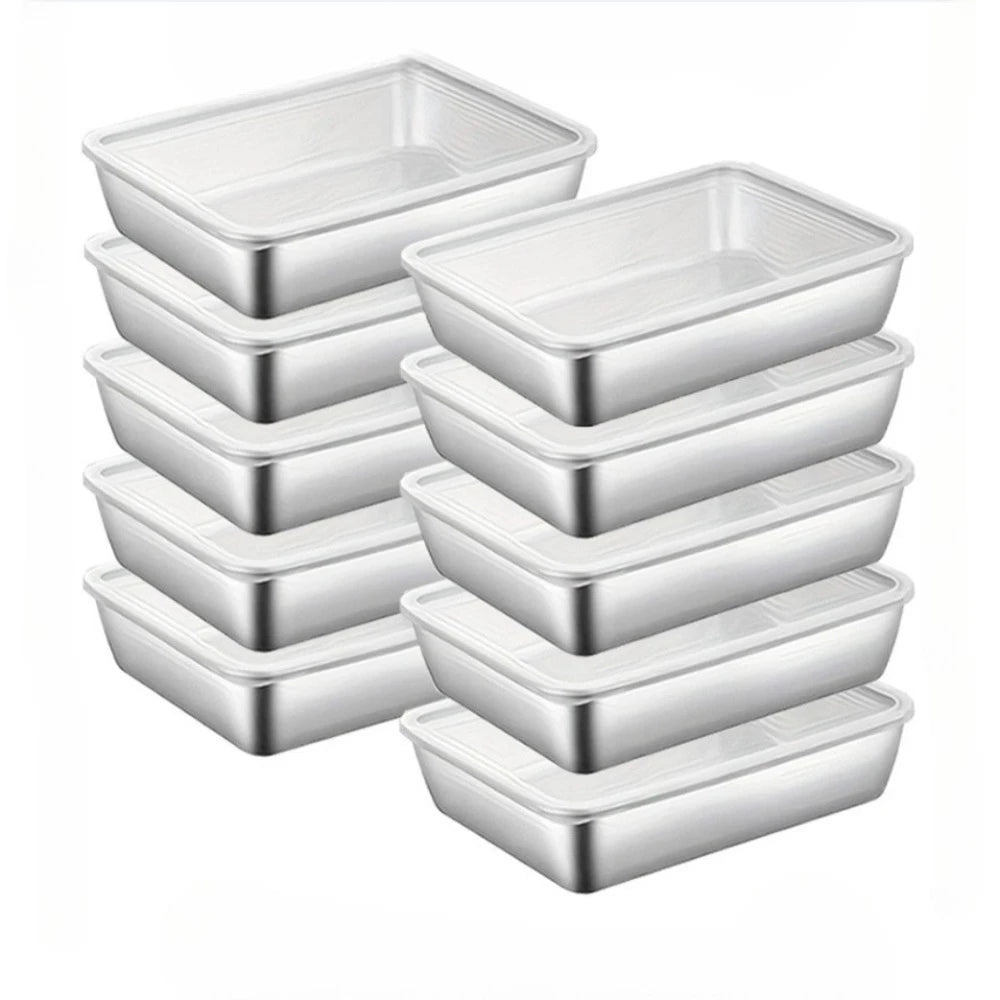 10-Piece Stainless Steel Food Storage Container Set | Meal Prep Food Storage Containers Nixie