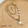 Faux Pearl Pendant Necklace Retro Collarbone Chain for Women Pendant Necklace Nixie Xl0769