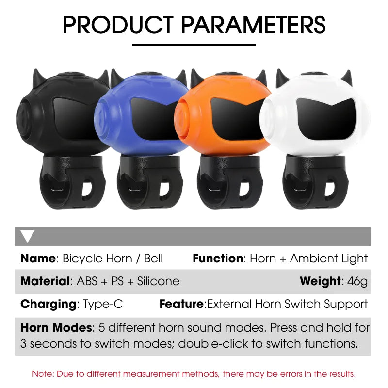 Nixie Bike Electric Horn Type-C Rechargeable, 5 Sound Modes Bicycle Electric Horn Nixie