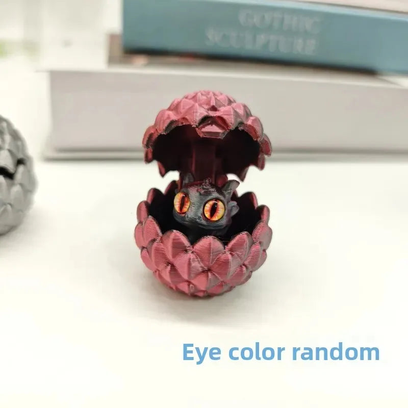 3D Printed Mini Dragon Egg Set – Articulated Flexible Toy Collectible Dragon Toy Nixie