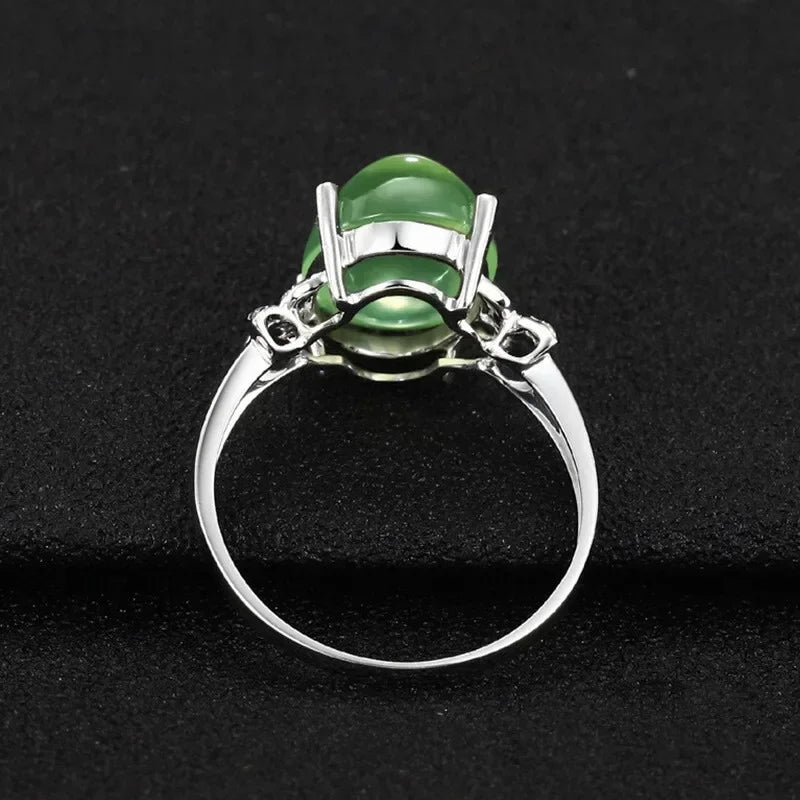 Women's Vintage Silver Butterfly Cat Eye Ring | Sizes 6–10