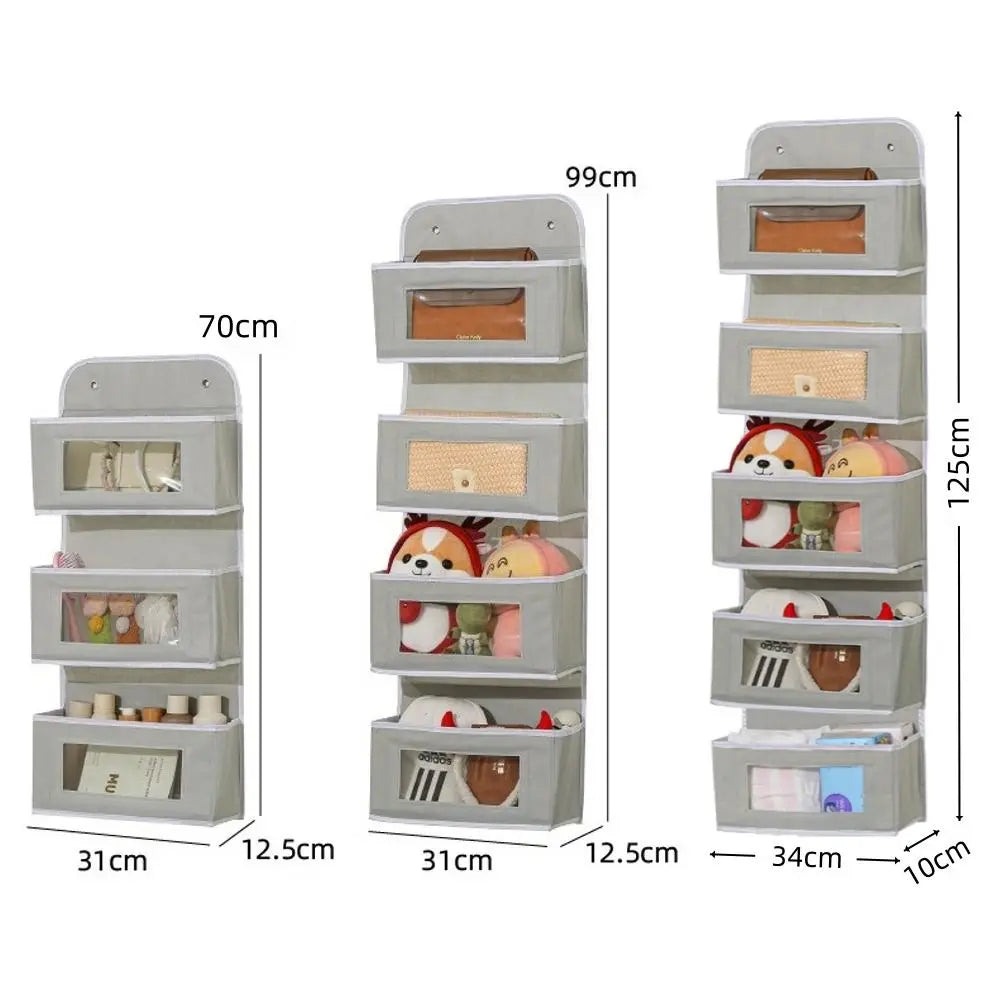 3/4/5 Tier Over Door Organizer with Clear PVC Pockets Over Door Organizer Nixie