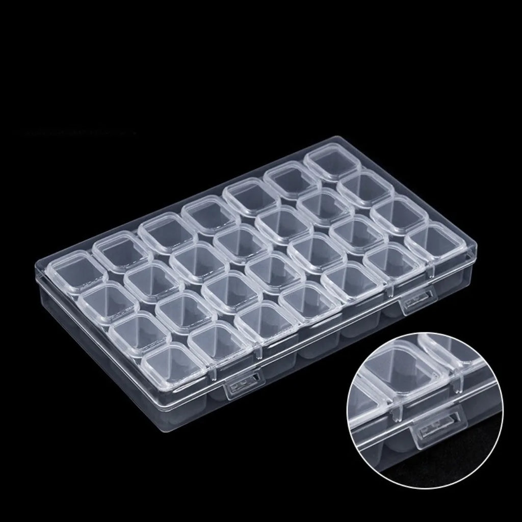 28-Compartment Nail Art Organizer – Rhinestone Storage Case Nail Art Organizer Nixie