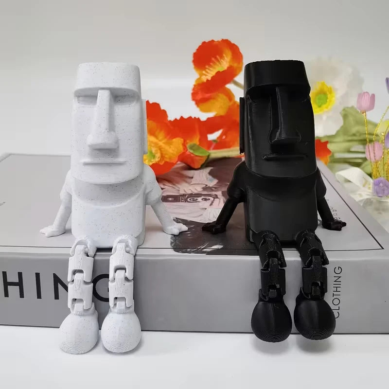 3D Printed Moai Statue – Movable Joints Collectible Figurine Collectible Figurine Nixie