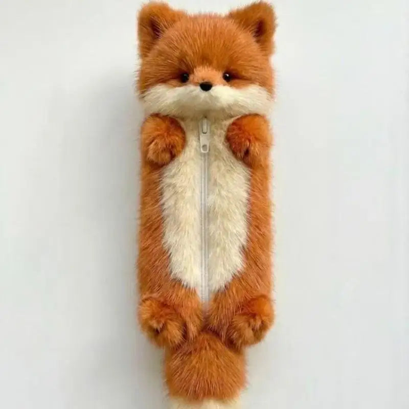 Cute Cartoon Animal Plush Pencil Pouch | Fun Student Stationery Plush Pencil Case Nixie Brown