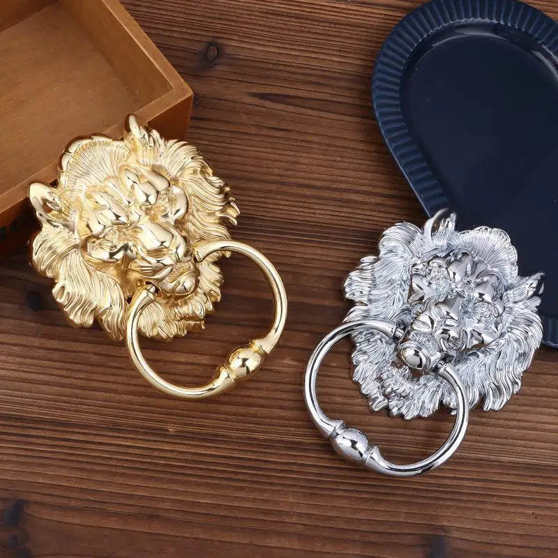 Lion Head Door Knocker Pull Handle – Gold & Silver Zinc Alloy Door Knocker Handle Nixie
